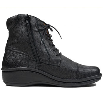 【25AW新作】【鹿革】No.68510 鹿革ソフトタッチレースアップブーツ（ブラック）