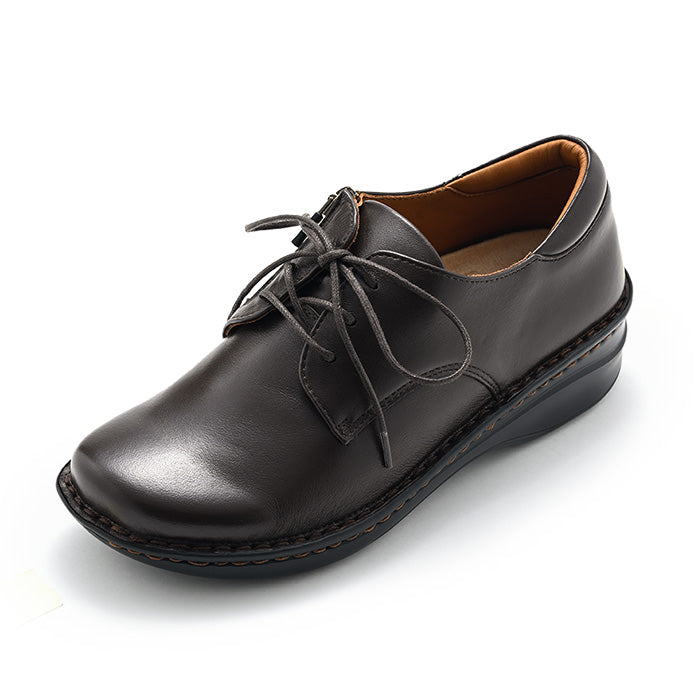 25SS新作】No.30381 羊革レースアップファスナーシューズ（ブラック