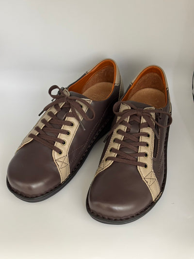 【ちょっと訳アリ*49】【25.0】No.10753 スポーティーレースアップシューズ（ダークブラウン＆グレージュ）