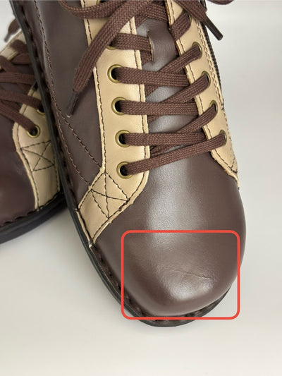 【ちょっと訳アリ*49】【25.0】No.10753 スポーティーレースアップシューズ（ダークブラウン＆グレージュ）