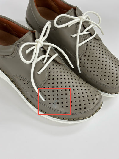 【ちょっと訳アリ*51】【23.0】No.10811 パンチングレースアップシューズ（トープグレー）