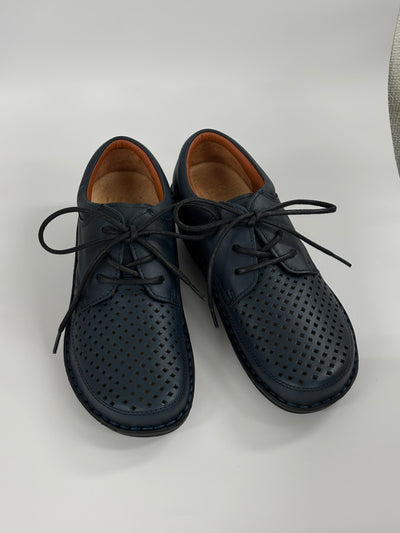 【ちょっと訳アリ*52】【22.5】No.10811 パンチングレースアップシューズ（ネイビー）