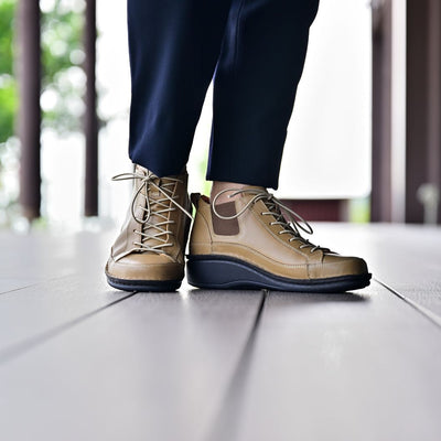 【25AW新作】No.60355 ハイカットサイドゴアシューズ（ブラック、サンド、オフホワイト)