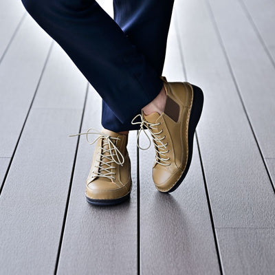 【25AW新作】No.60355 ハイカットサイドゴアシューズ（ブラック、サンド、オフホワイト)