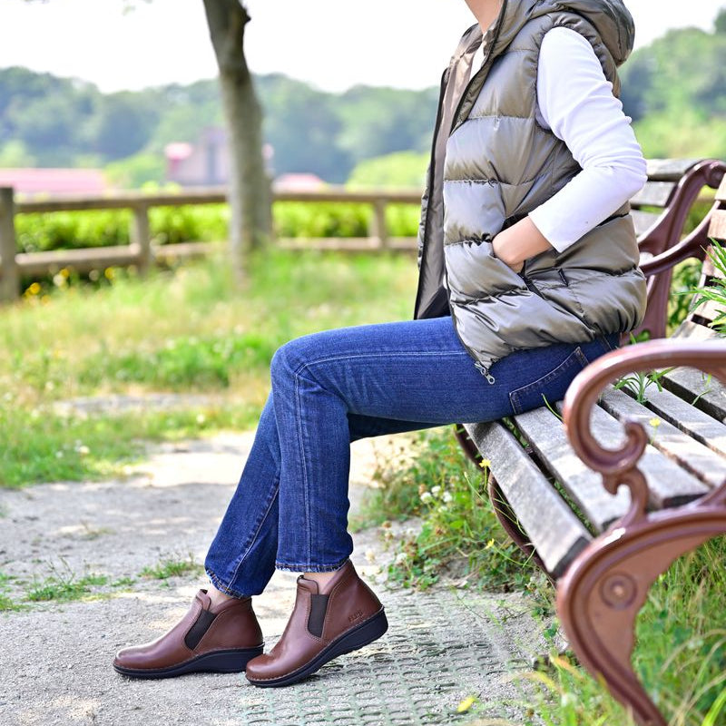 No.60725 定番サイドゴアショートブーツ（ブラック、ダークブラウン、カーキ）