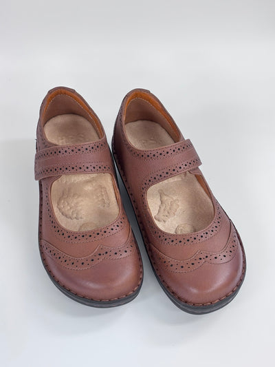 【ちょっと訳アリ*61】【22.0】No.10883 ウイングチップストラップシューズ（ブラウン）