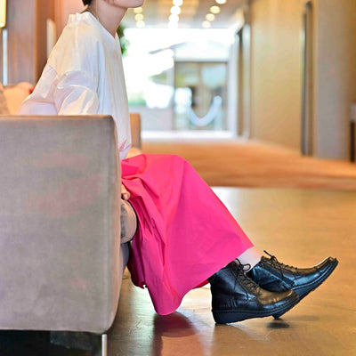 【25AW新作】【鹿革】No.68510 鹿革ソフトタッチレースアップブーツ（ブラック）