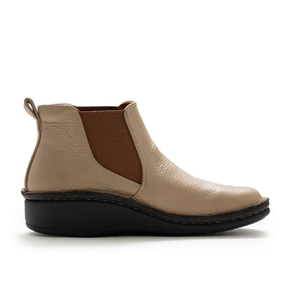 【25AW新作】No.68715 鹿革ソフトタッチサイドゴアブーツ（ブラック、ベージュ）