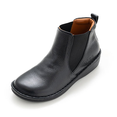 【25AW新作】No.68715 鹿革ソフトタッチサイドゴアブーツ（ブラック、ベージュ）