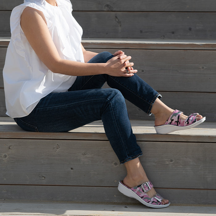 【SALE】No.10686 ダブルストラップミュール（S.シルバー、迷彩ブルー、迷彩ピンク、【25SS新色】グレー）