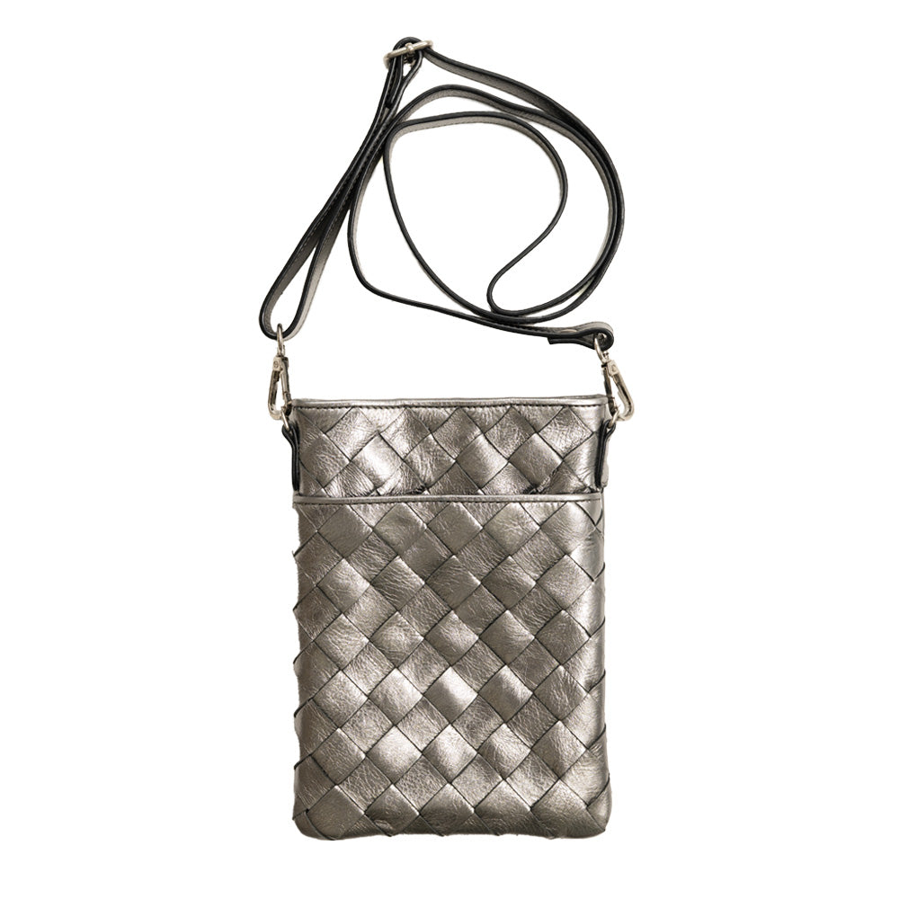 BM-0002　スマホショルダー／メッシュ（ブラック、ガンメタリック）