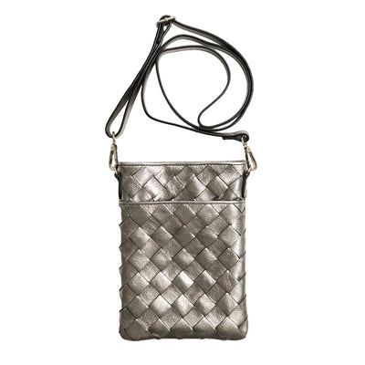 BM-0002　スマホショルダー／メッシュ（ブラック、ガンメタリック）