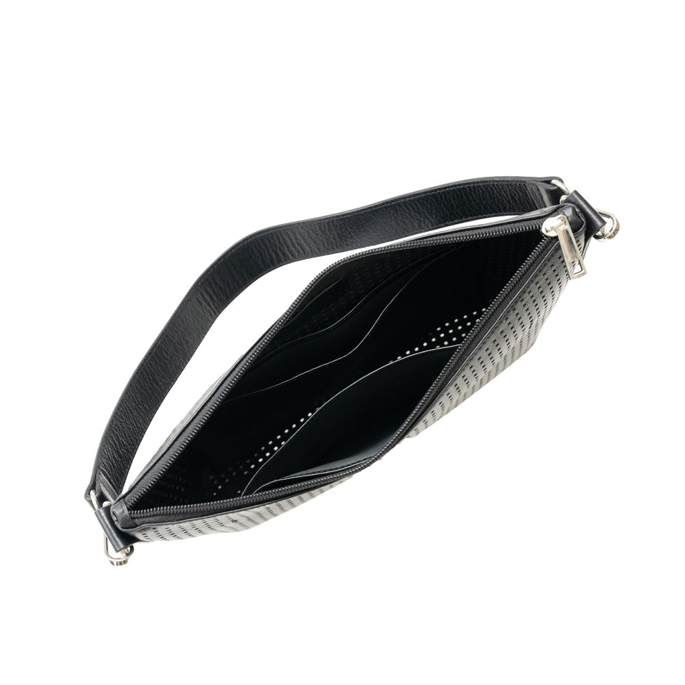 BP-0004 2wayショルダーバッグ／パンチング（ブラック、ガンメタリック