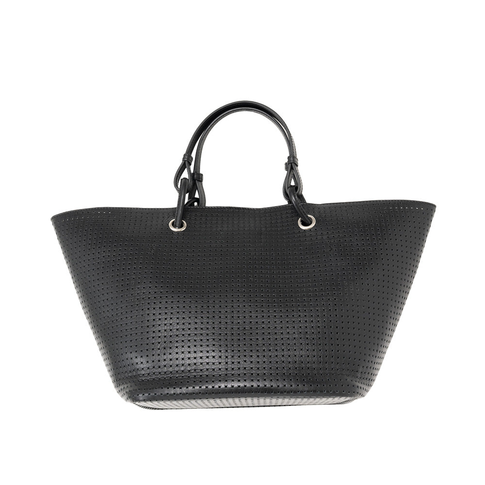 BP-0006　トートバッグ／パンチング（ブラック、ガンメタリック）