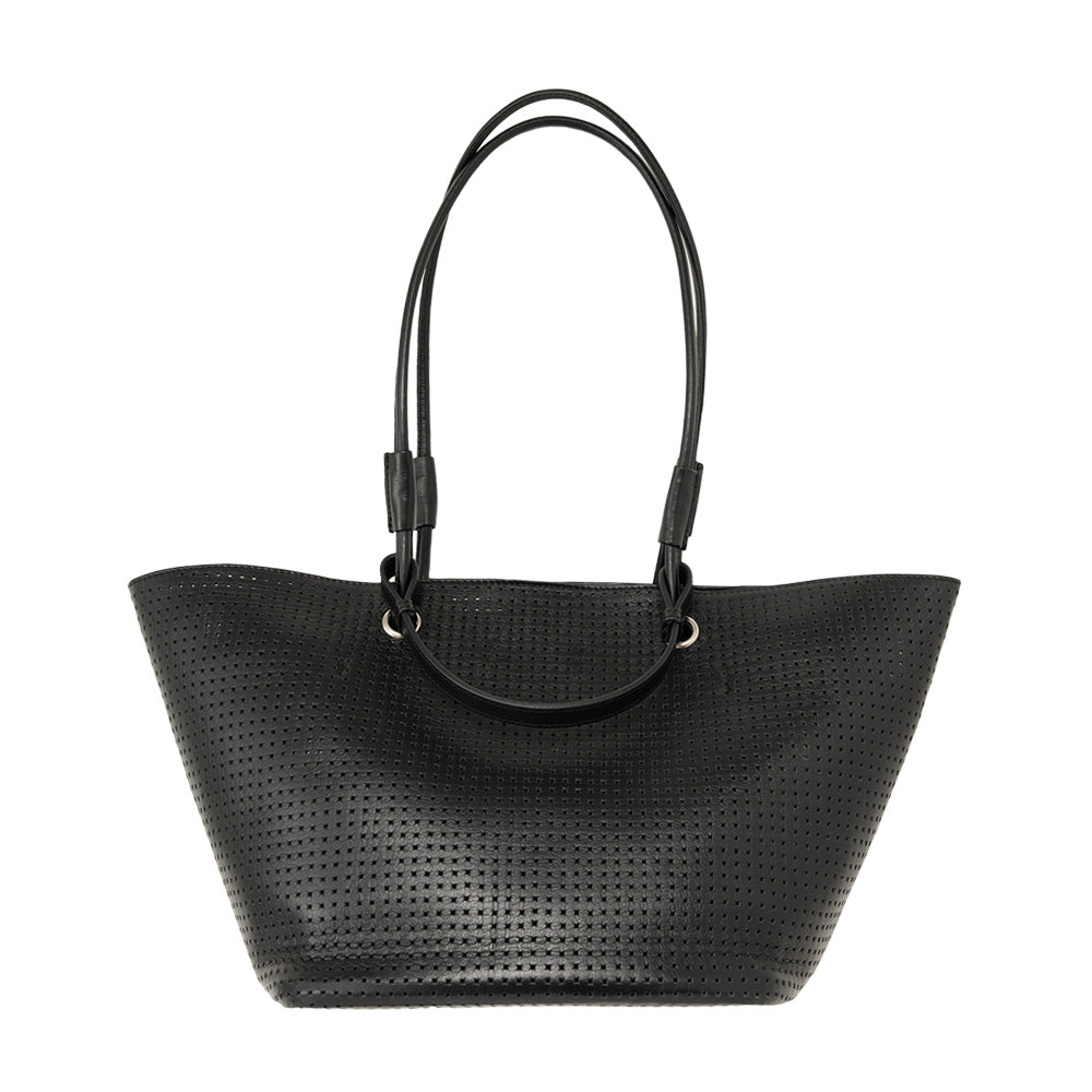 BP-0006　トートバッグ／パンチング（ブラック、ガンメタリック）