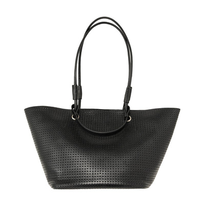 BP-0006　トートバッグ／パンチング（ブラック、ガンメタリック）