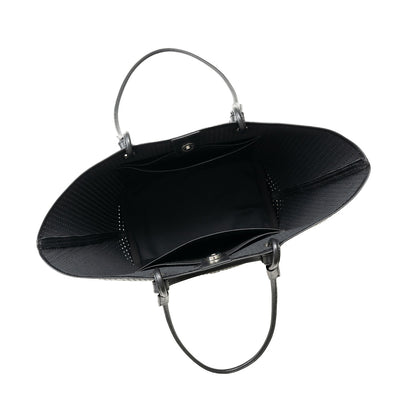 BP-0006　トートバッグ／パンチング（ブラック、ガンメタリック）