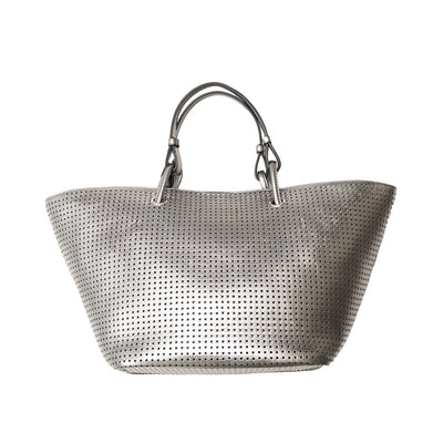 BP-0006　トートバッグ／パンチング（ブラック、ガンメタリック）