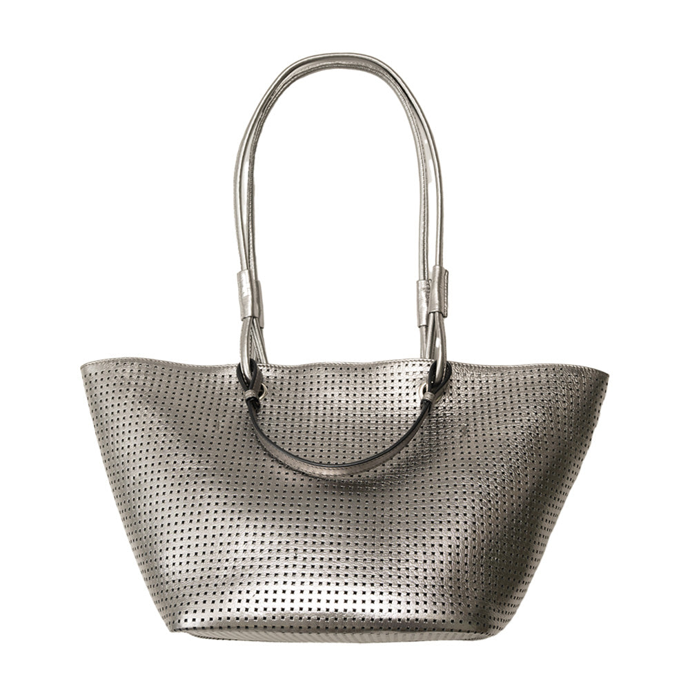 BP-0006　トートバッグ／パンチング（ブラック、ガンメタリック）