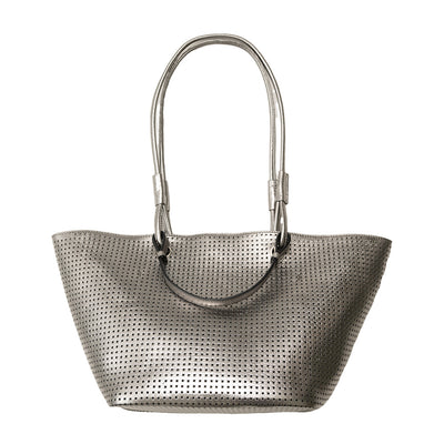 BP-0006　トートバッグ／パンチング（ブラック、ガンメタリック）