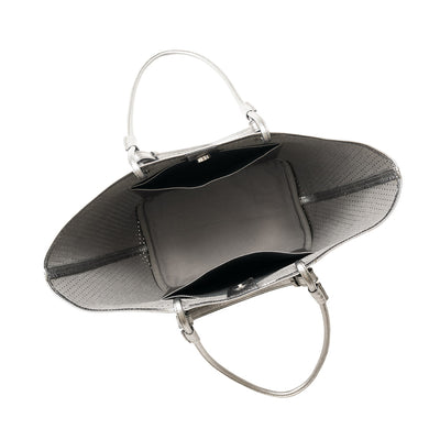 BP-0006　トートバッグ／パンチング（ブラック、ガンメタリック）