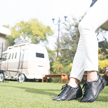 25SS新色】No.18900 鹿革レースアップシューズ（ブラック、グレー